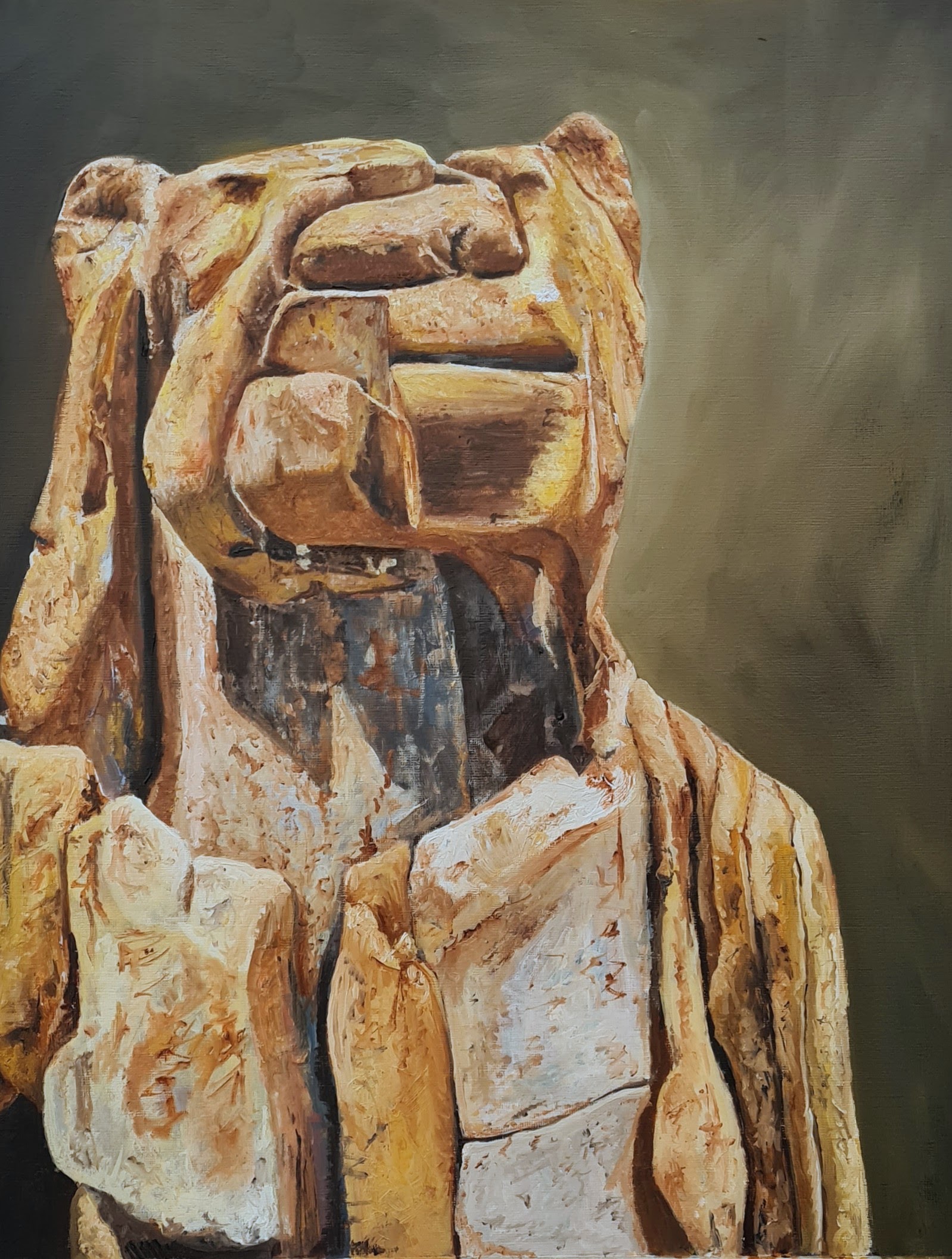 Löwenmensch — oil painting by Nic Ledger